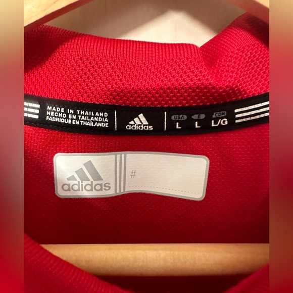 Adidas men’s large University of Wisconsin red polo shirt. - Picture 2 of 4
